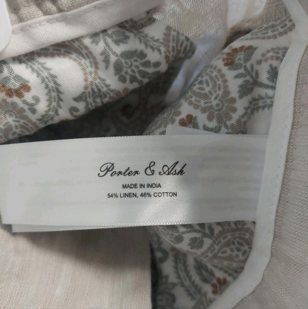 Porter & Ash Mens Pants Size 32 Linen Trouser Drawstrin Elastic Waist New - Picture 9 of 9